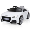 Electric Ride-On Car for Kids with Remote Control and Music - White