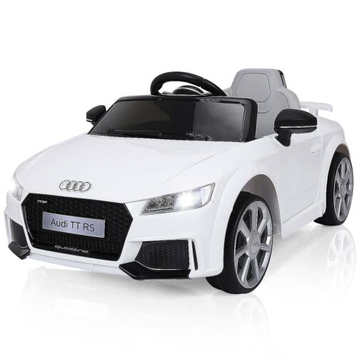 Electric Ride-On Car for Kids with Remote Control and Music - White