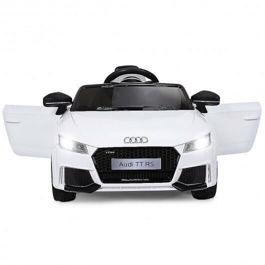 Electric Ride-On Car for Kids with Remote Control and Music - White