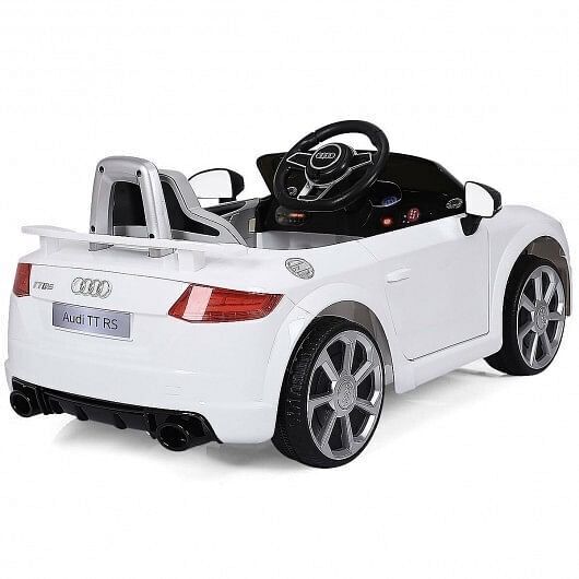 Electric Ride-On Car for Kids with Remote Control and Music - White