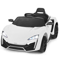 Electric Ride-On Car for Kids with Remote Control, Lights, Music, and Openable Doors - White