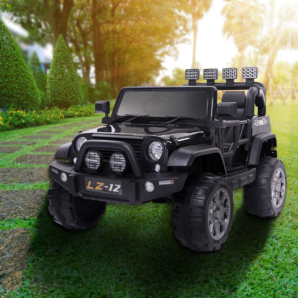 Electric Ride On Car for Kids with Remote Control, Music, and Light - Black