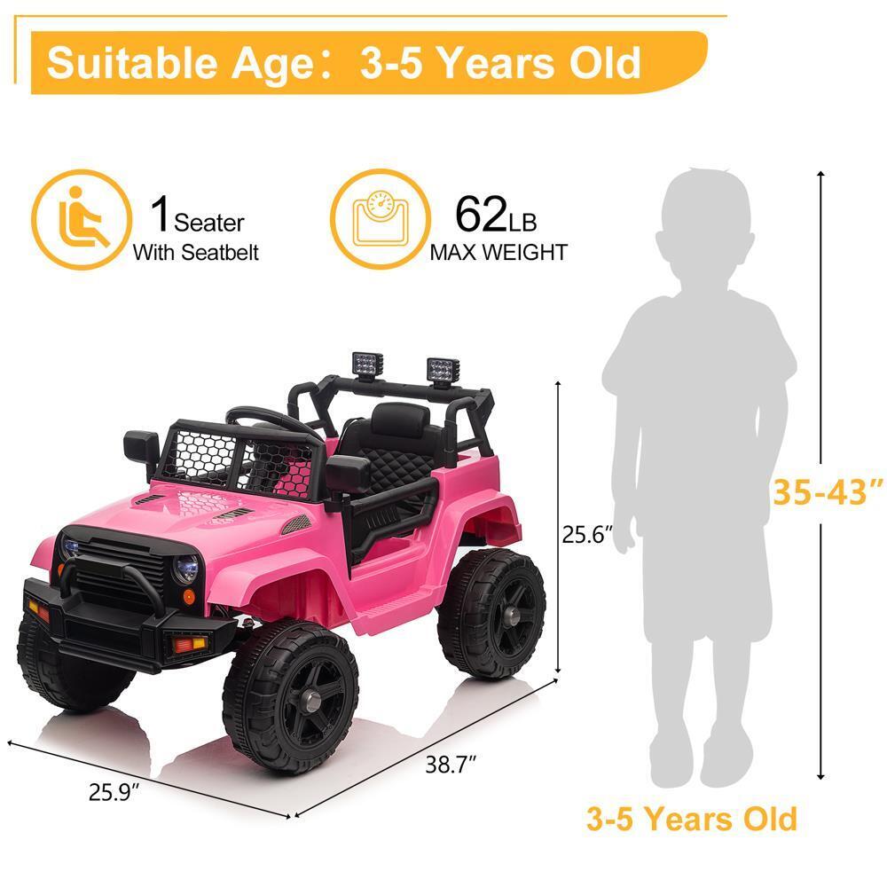 Electric Ride-On Car for Kids with Remote Control - Pink
