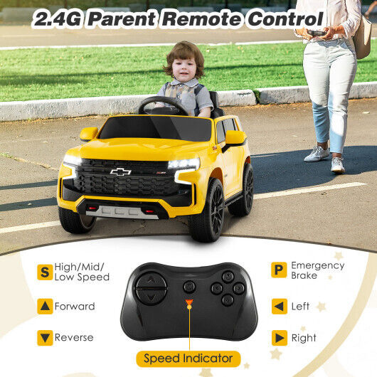 Electric Ride-On Car for Kids with Remote Control - Yellow