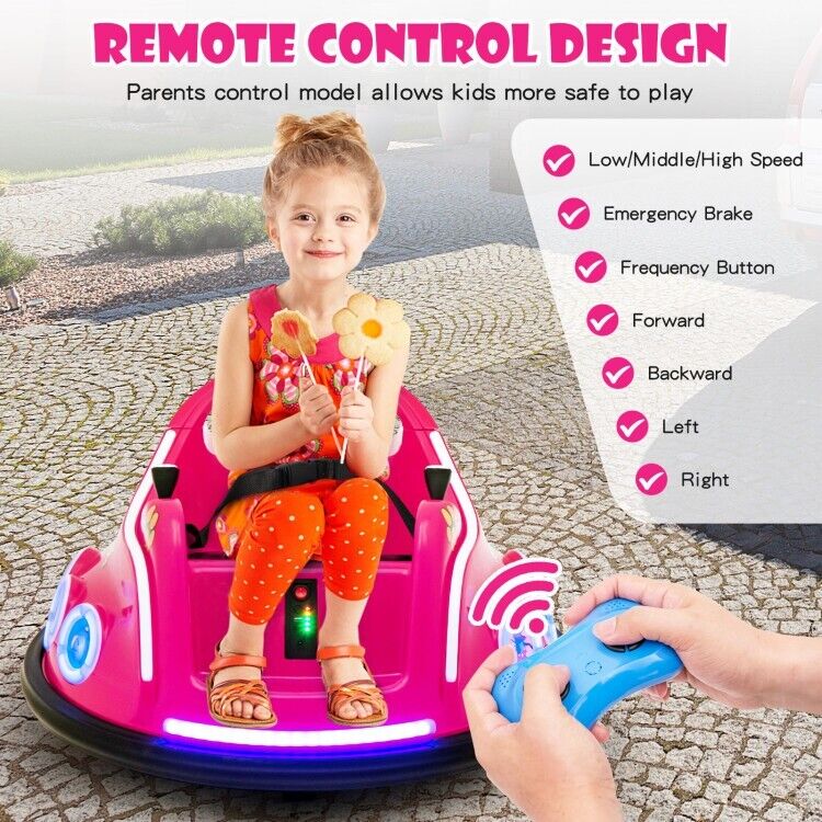 Electric Ride On Car for Toddlers with Remote Control and LED Lights