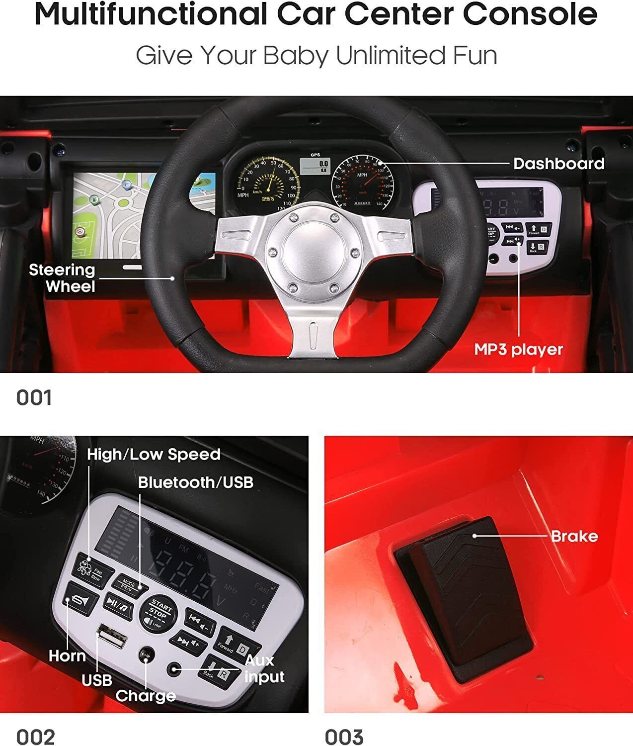 12V Electric Ride-On Car/Truck for Kids with MP3 Music and Parental Remote Control