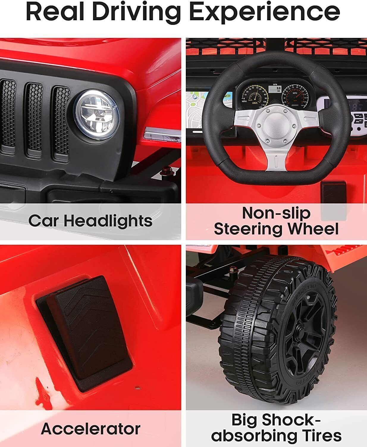 Electric Ride-On Car for Kids with MP3 Music, LED Lights, and Remote Control - 12V 7AH