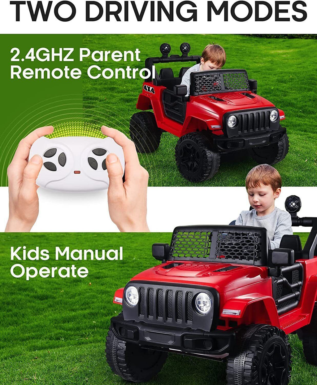Electric Ride-On Car for Kids with MP3 Music, LED Lights, and Remote Control - 12V 7AH