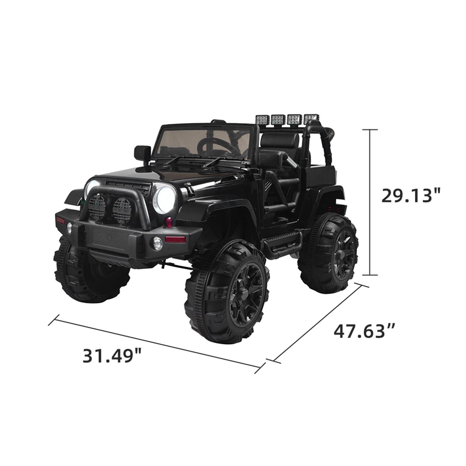Electric Ride-On Car Truck for Kids with Remote Control, MP3 Player, and LED Lights - 3 Speed Options