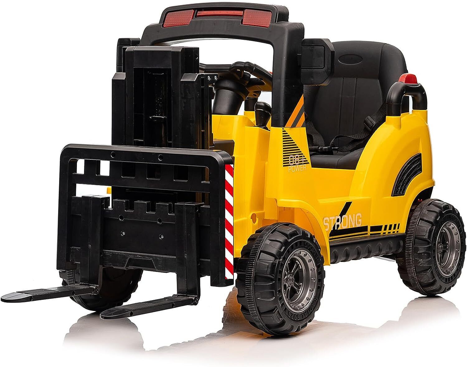Electric Ride-On Construction Forklift with Remote Control and Built-In Music - 12V