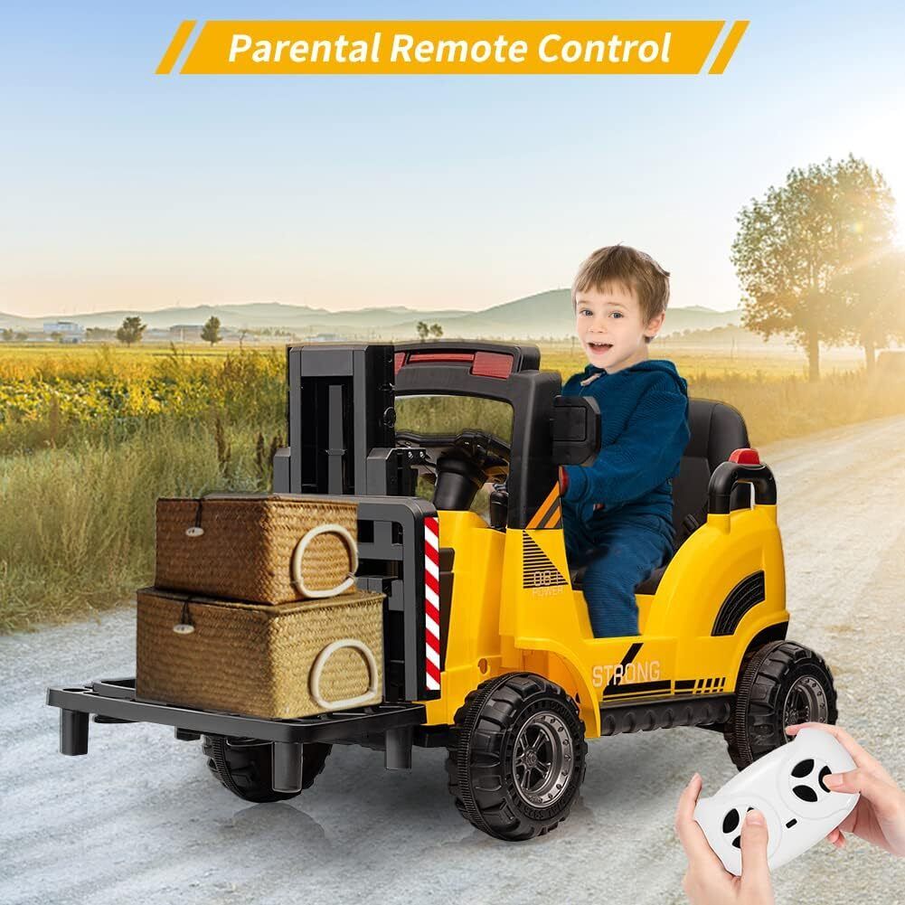 Electric Ride-On Forklift for Kids with Remote Control - 2 Speed Options for Boys and Girls