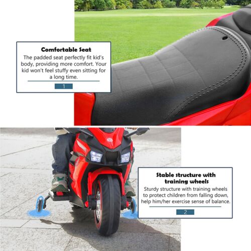 Electric Ride-On Motorcycle for Kids - 12V Rechargeable Battery, 2 Wheels