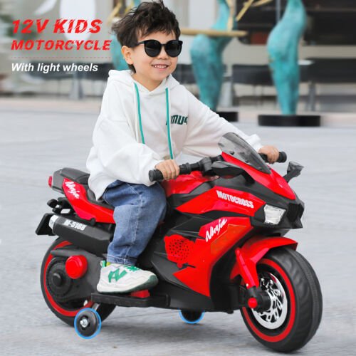 Electric Ride-On Motorcycle for Kids - 12V Rechargeable Battery, 2 Wheels
