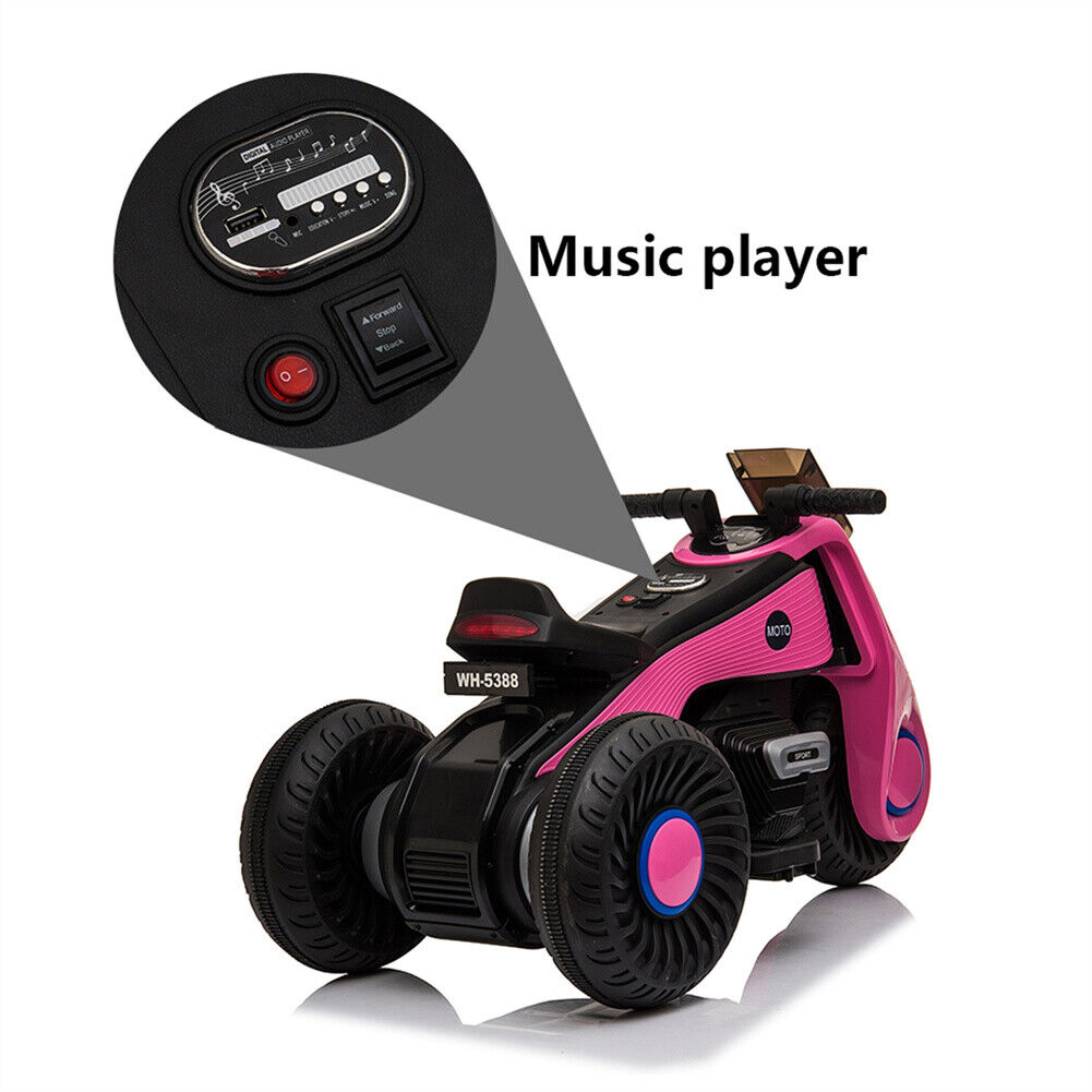 Electric Ride-On Motorcycle for Kids with Music, Horn, and Headlights - 3 Wheels