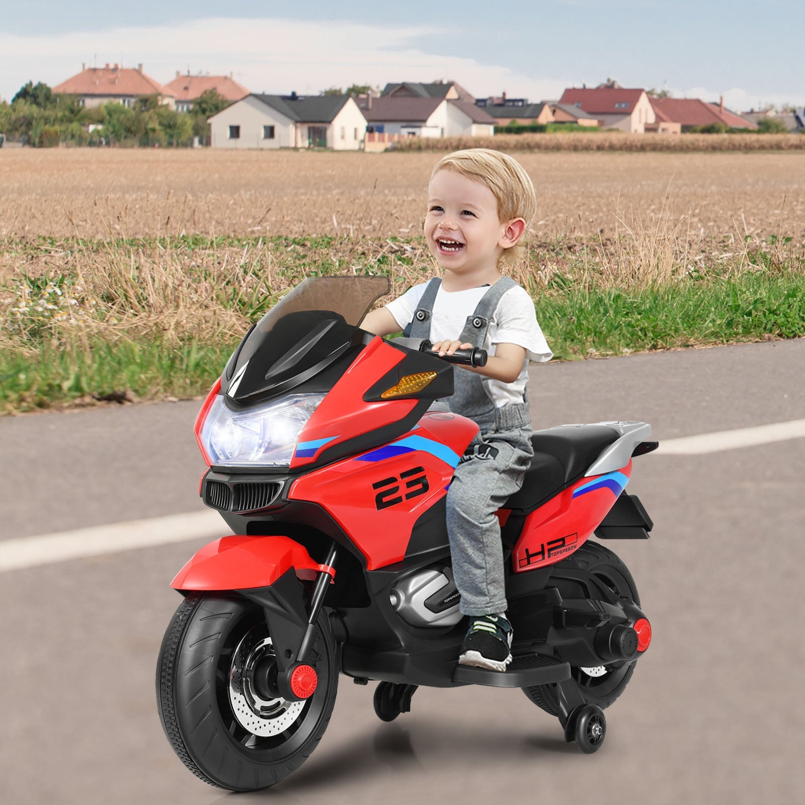 Electric Ride-On Motorcycle Toy for Kids with Headlights and Music