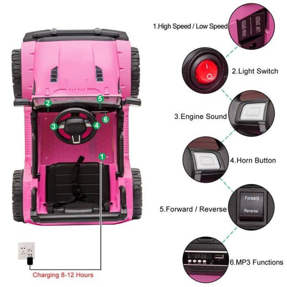 Electric Ride-On Toy Truck for Kids with Dual Drive, MP3, USB, and Remote Control - 12V