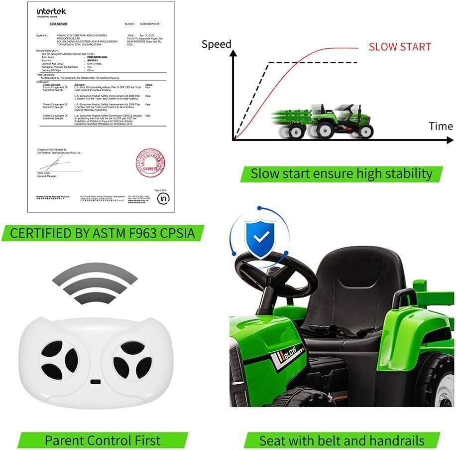 Electric Ride-On Toy Truck for Kids with RC, Bluetooth, MP3 - Perfect Christmas Gift!