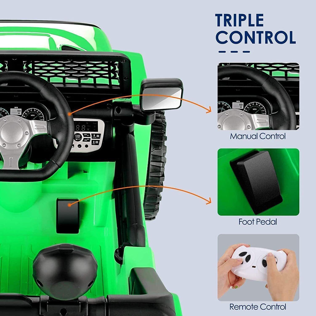 Electric Ride-On Toy Truck for Kids with Remote Control, MP3 Player, and LED Lights - 12V