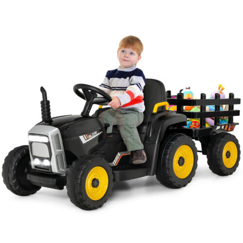 Electric Ride-on Tractor with Trailer for Kids - 3 Speeds & Remote Control
