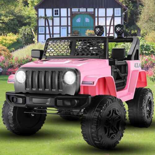 Electric Ride-On Truck for Kids with LED Lights and Parental Remote Control - 3 Speed Options