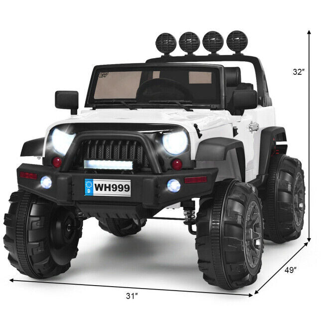 Electric Ride-On Truck for Kids with MP3, LED Lights, and Spring Suspension