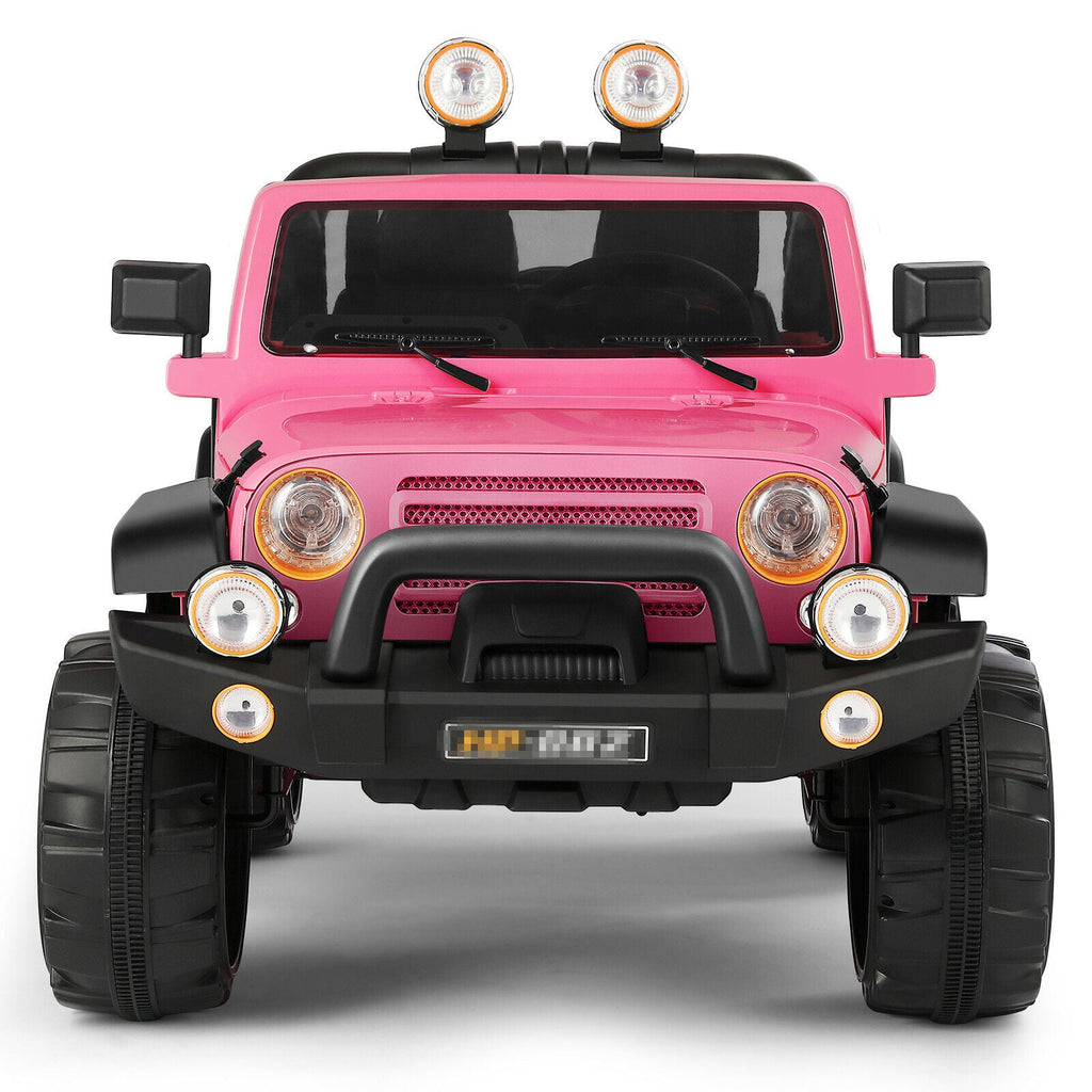Electric Ride-On Truck for Kids with MP3 Player, Remote Control, and Pink Cover - 12V