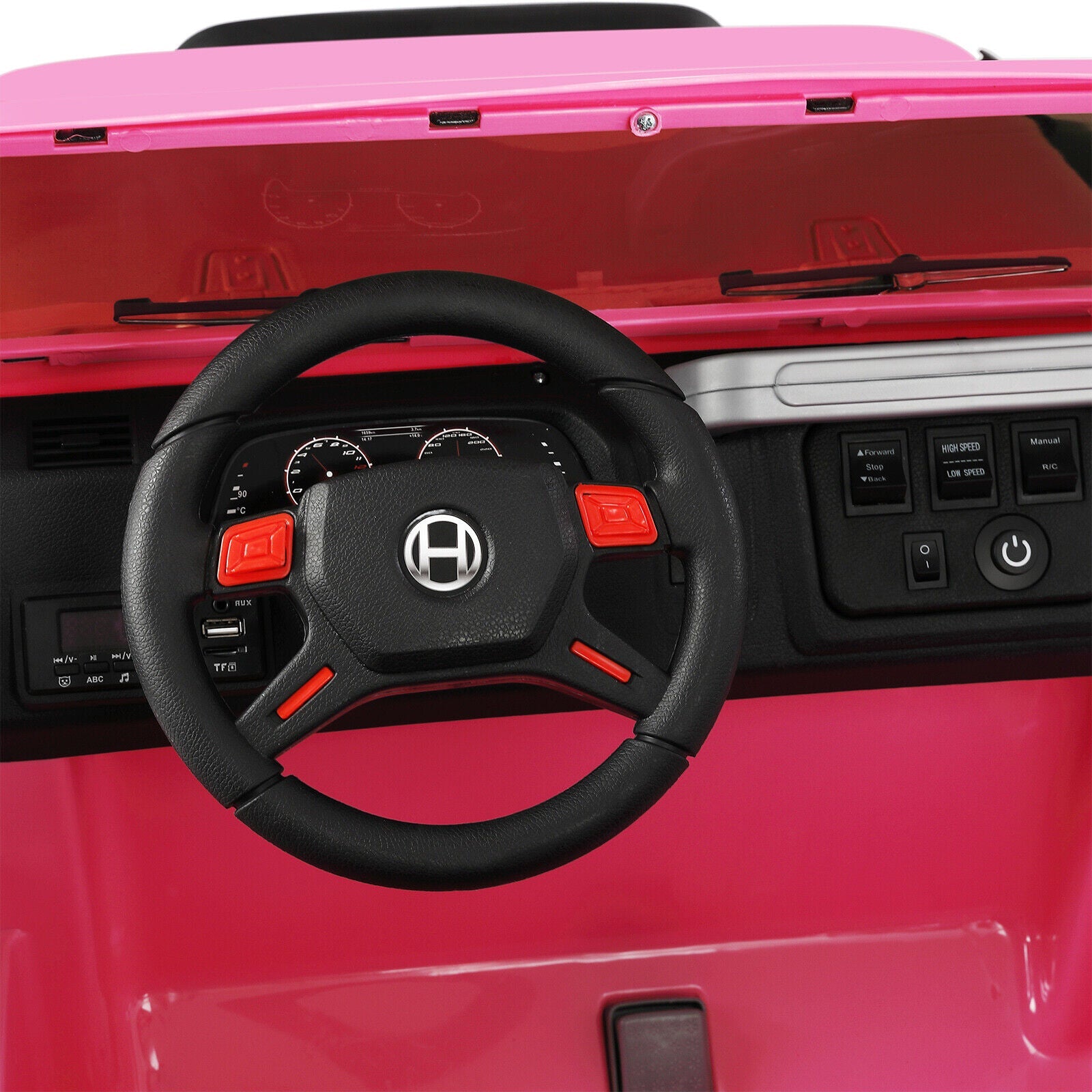 Electric Ride-On Truck for Kids with MP3 Player, Remote Control, and Pink Cover - 12V