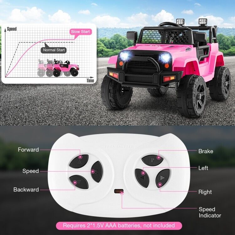 Electric Ride-On Truck for Kids with Remote Control and Headlights - 12V Children's Toy Car