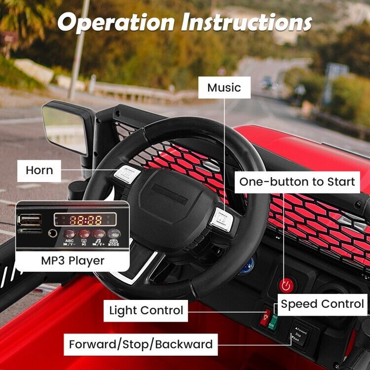 Electric Ride-On Truck for Kids with Remote Control and Headlights - 12V Toy Car