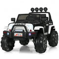 Electric Ride-On Truck for Kids with Remote Control and Magnetic Double Doors - Black & White