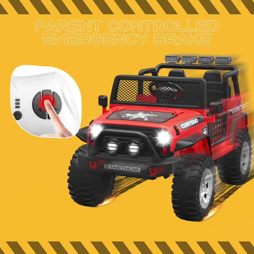 Electric Ride-On Truck for Kids with Remote Control, LED Lights, 2 Speeds, and MP3 Music