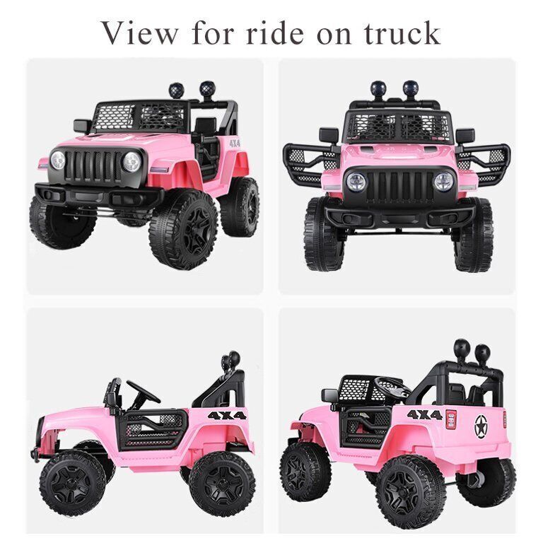 Electric Ride-On Truck for Kids with Remote Control, LED Lights, and 3 Speed Options