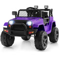 Electric Ride-On Truck for Kids with Remote Control, Lights, and Music - Purple