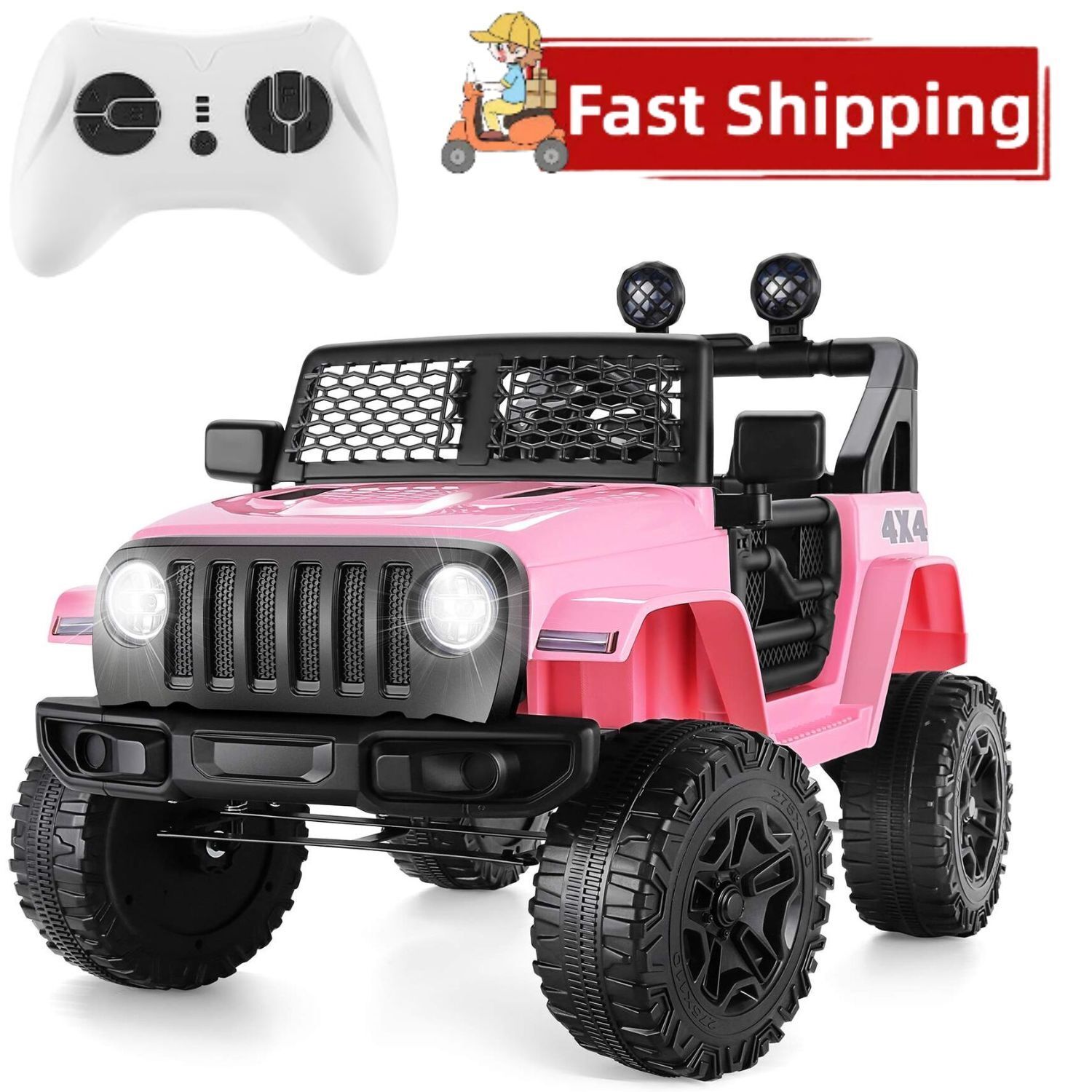 12V/24V Jeep Electric Ride On Car with Music, LED Lights, and Remote Control