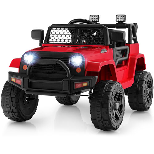 Electric Ride-On Truck for Kids with Remote Control, Music, and Lights - Red