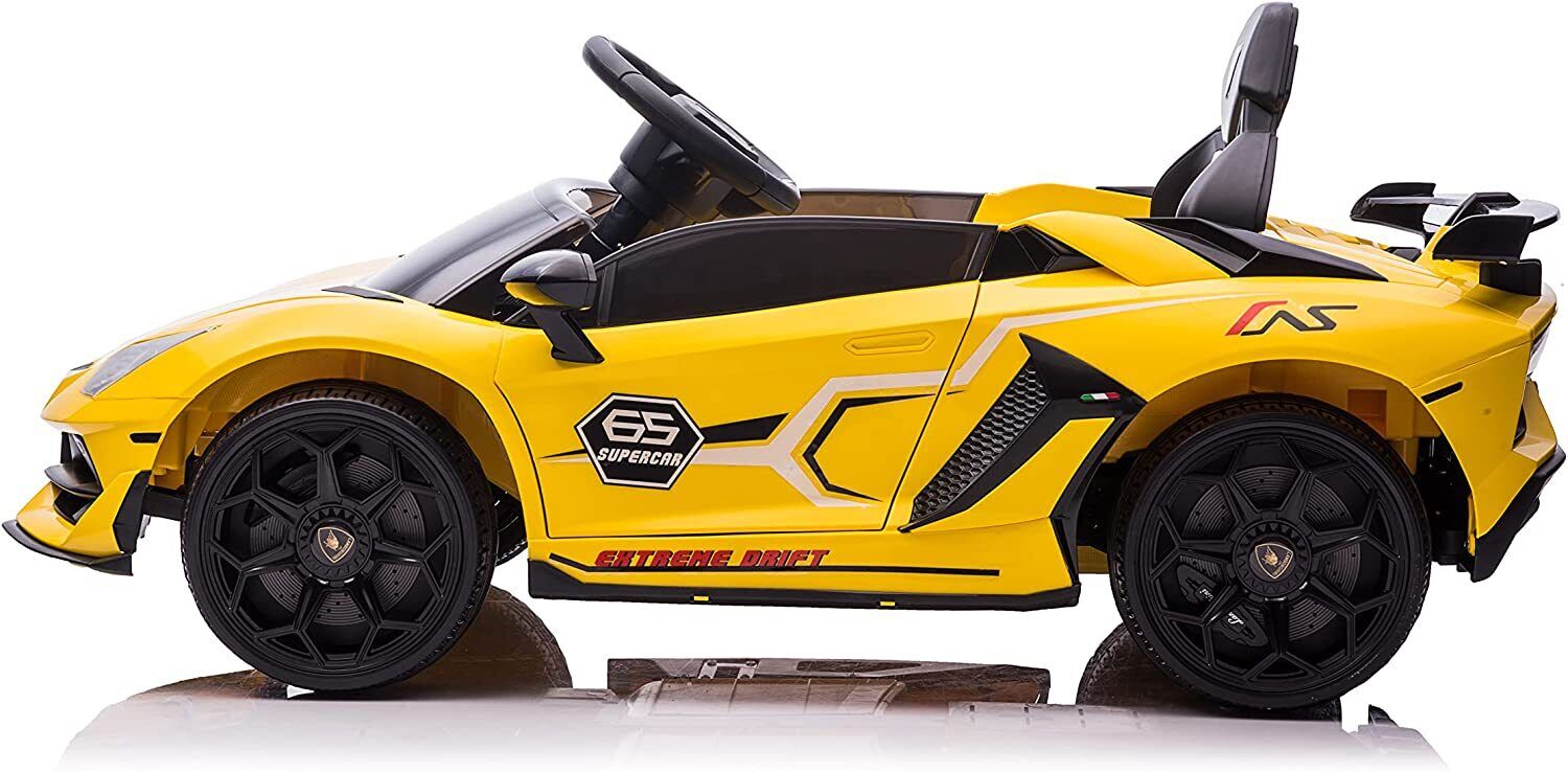 12V Licensed Lamborghini Aventador Electric Ride-On Car with Remote Control and LED Lights - 3 Speed Options