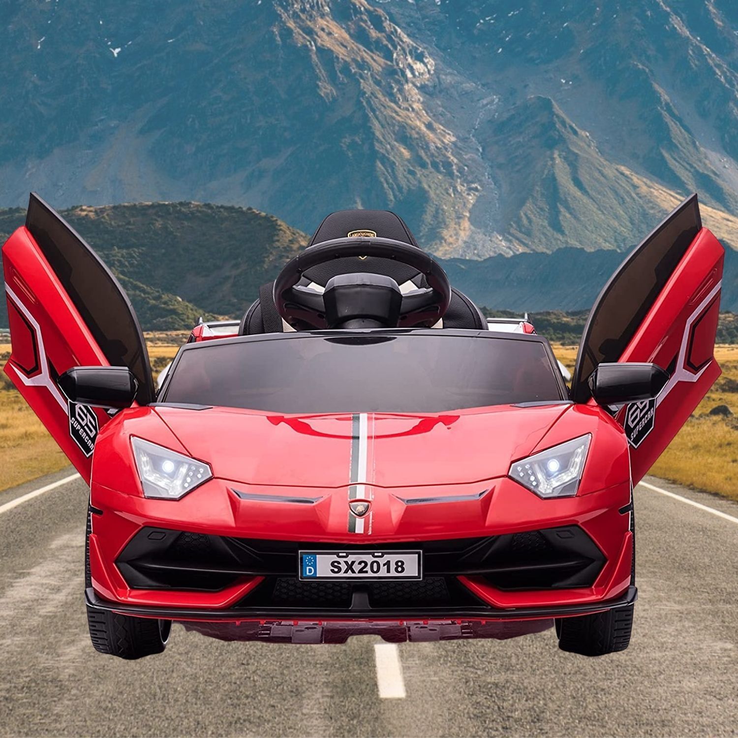 Electric Lamborghini Ride-On Car for Kids with Remote Control and MP3 Player - 12V, 1 Seat