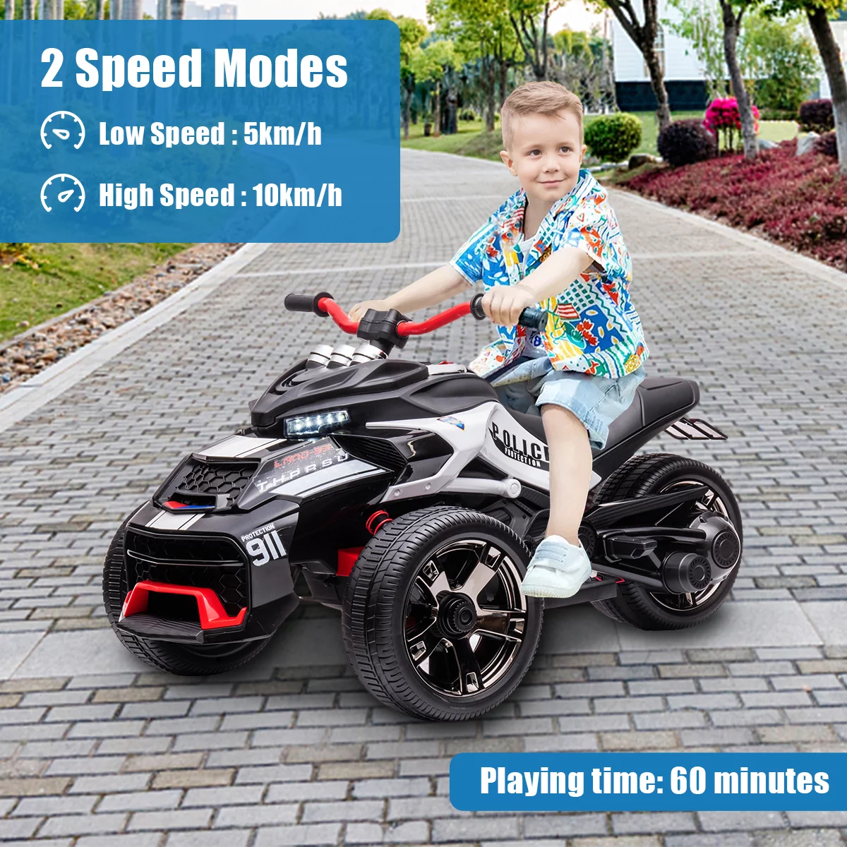 Electric Three Wheeler ATV for Kids - 12V, 2 Speeds, Perfect for Toddlers