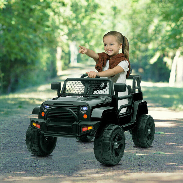 Electric Toy Jeep for Kids with LED Lights, MP3 Player, and Remote Control - Perfect Gift for Young Drivers!
