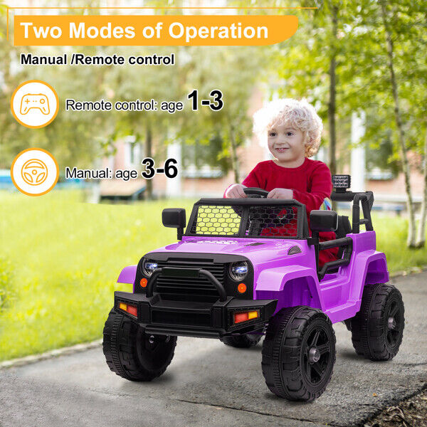 Electric Toy Jeep for Kids with LED Lights, MP3 Player, and Remote Control - Perfect Gift for Young Drivers!