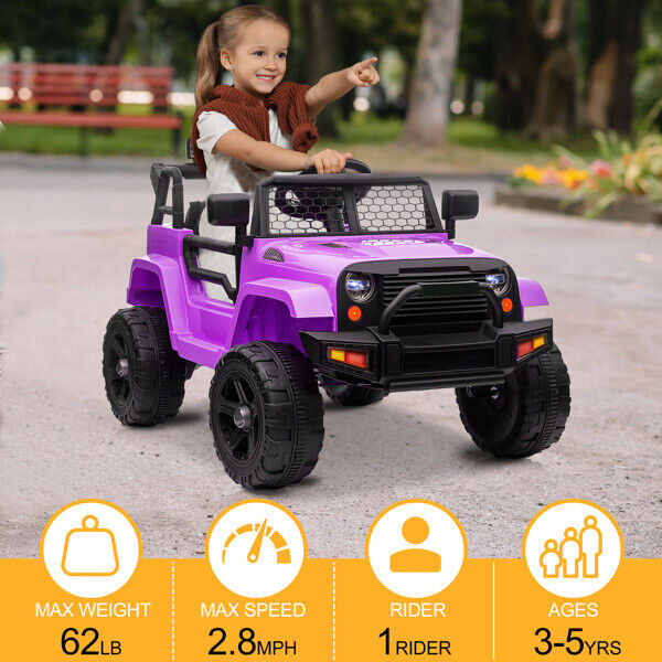 Electric Toy Jeep for Kids with LED Lights, MP3 Player, and Remote Control - Perfect Gift for Young Drivers!