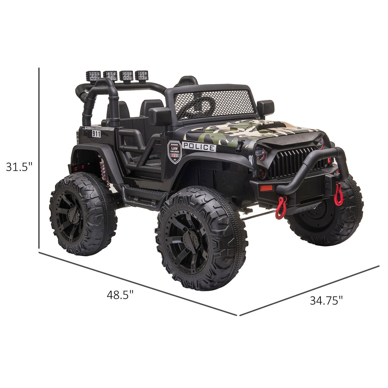 Electric UTV Truck for Kids with Bluetooth Music and Dual Motors