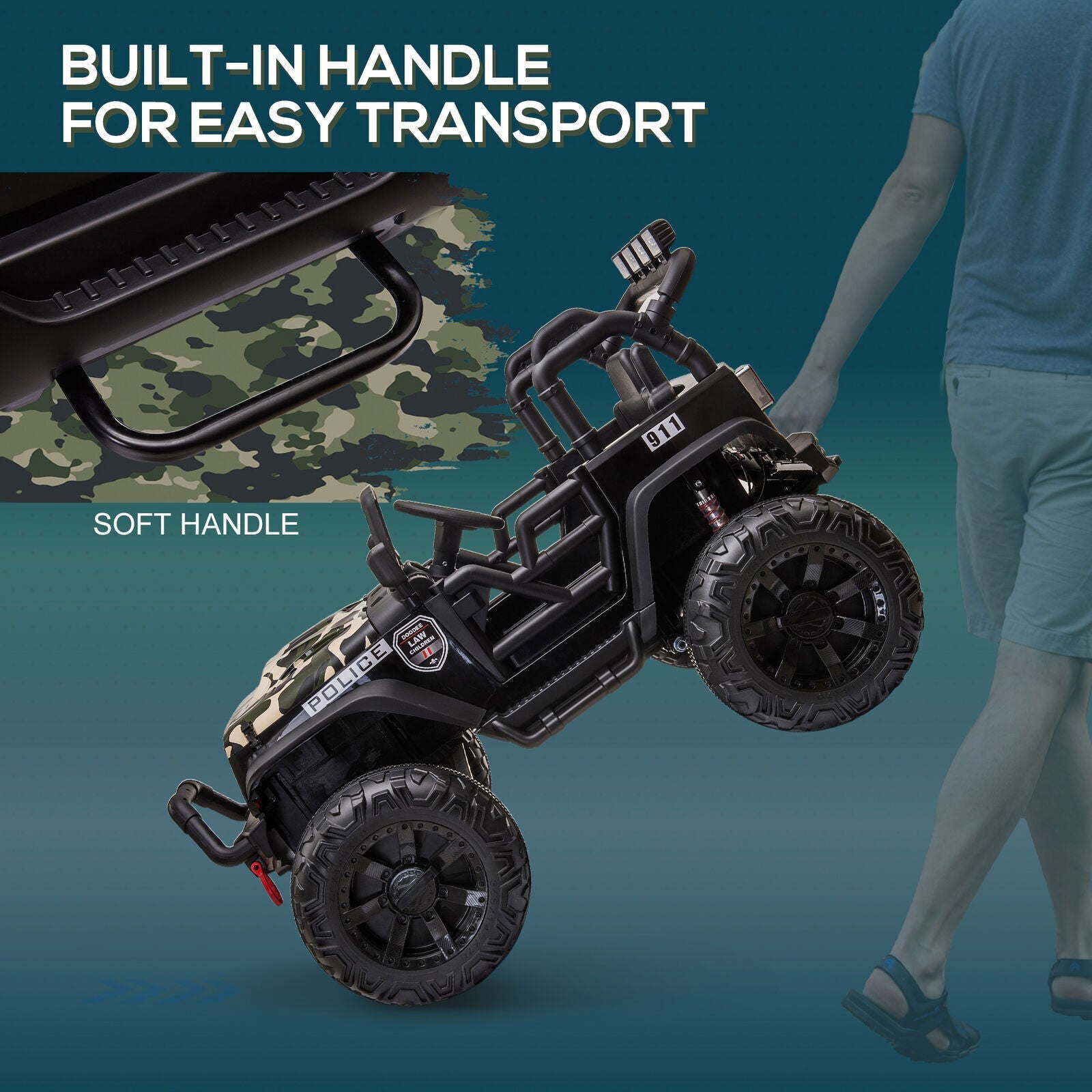 Electric UTV Truck for Kids with Bluetooth Music and Dual Motors