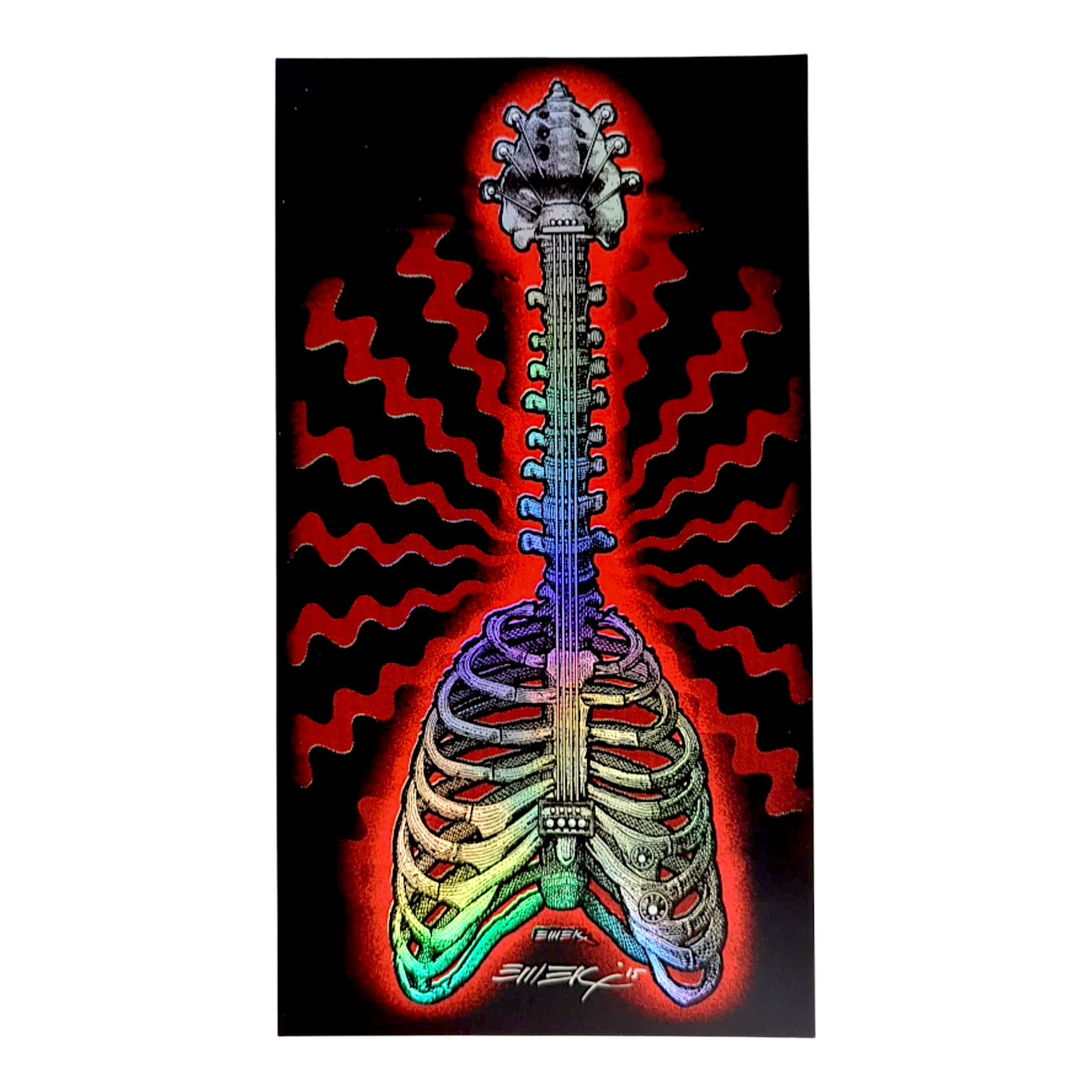 Emek "Bone Guitar" Mini Foil Print