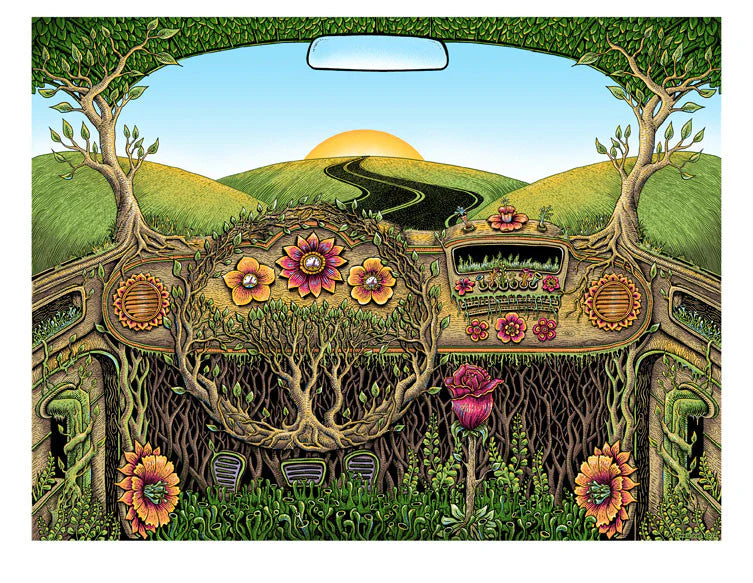Emek “Flower Car” Mini Print