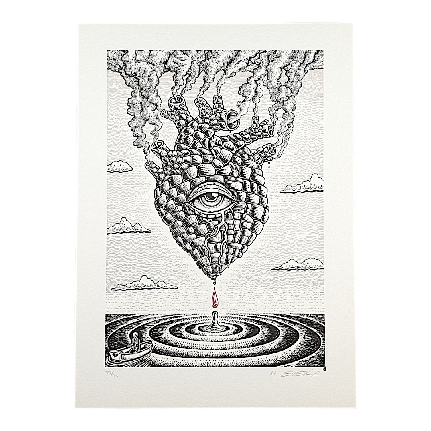 Emek "Like Blood From A Stone (White)" Print
