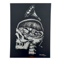 Emek "Phonograph Skull" (Black) Mini Print