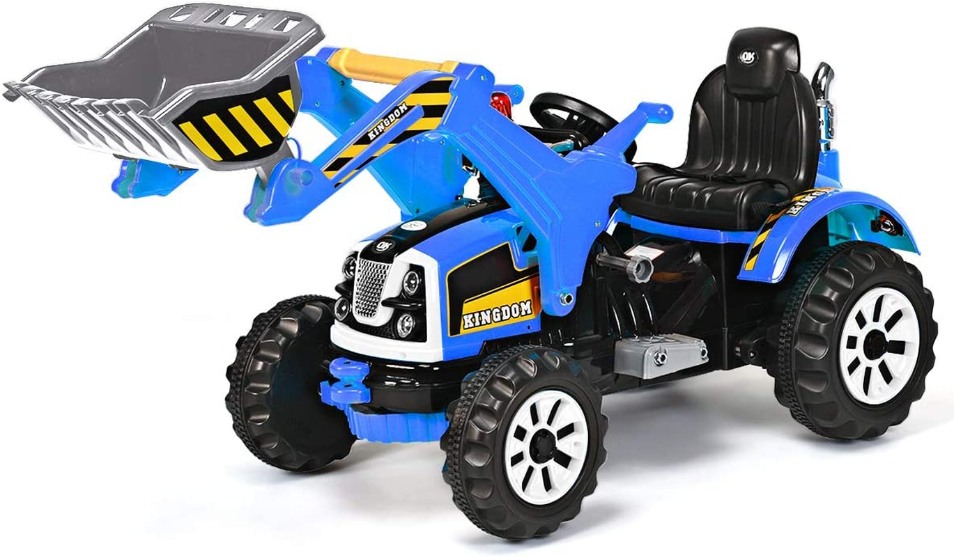 Excavator Truck Battery-Powered Playset for Kids - 12V Construction Vehicle Ride-On