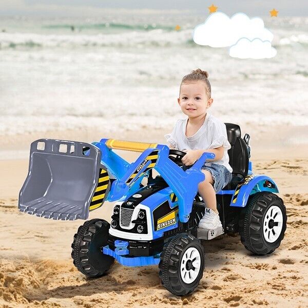 Excavator Truck Battery-Powered Playset for Kids - 12V Construction Vehicle Ride-On