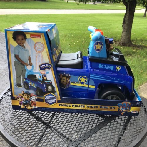Experience the Excitement with Paw Patrol's Chase Police Truck Ride On Car - Featuring Realistic Sounds and Lights!